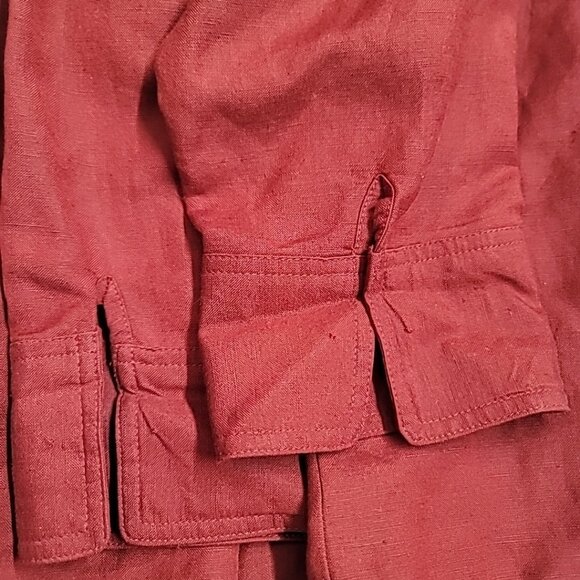 Emma James Women's Size 14 Linen Rayon Blend 3/4 Sleeve Blouse Shacket W Pockets - Picture 13 of 13